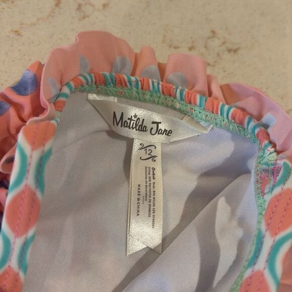 Matilda Jane polka dot floral ruffle swimsuit SZ 12 - Picture 8 of 8